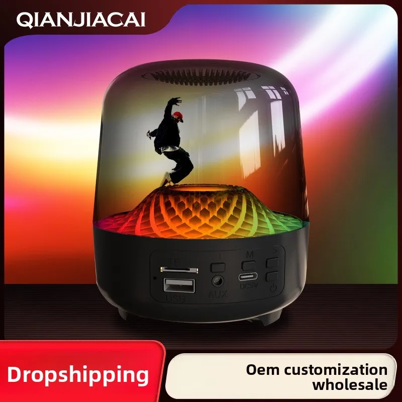 New Music Crystal 4th-Gen Wireless Bluetooth Speaker: Card-Insertable, Ambient Light-Equipped, Ideal Gift & Home-Use