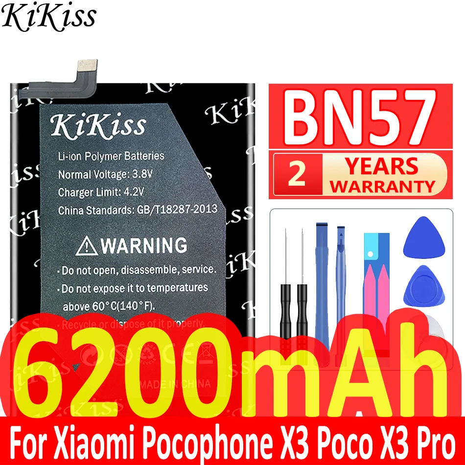 KiKiss Powerful Battery BN57 BN61 For Xiaomi Pocophone X3 Poco X3/X3 Pro X3Pro