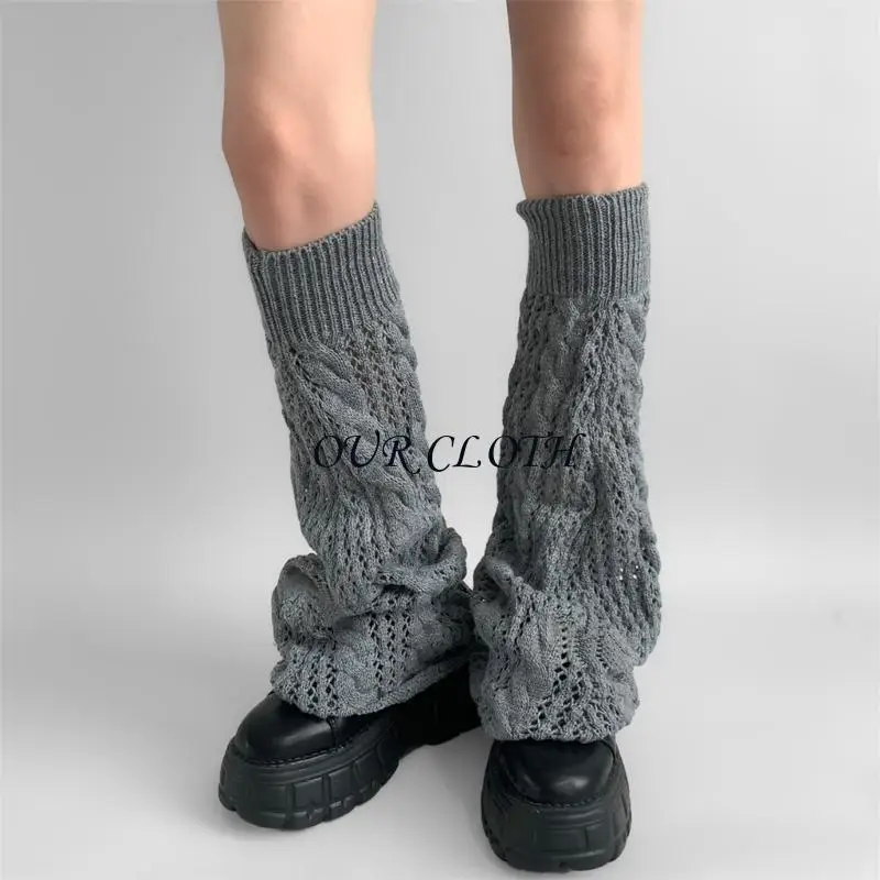 حفرة مجوفة ثقب متماسكة تدفئة الساق للنساء harajuku الشفور الجرونج الجوارب الطويلة الطويلة #4