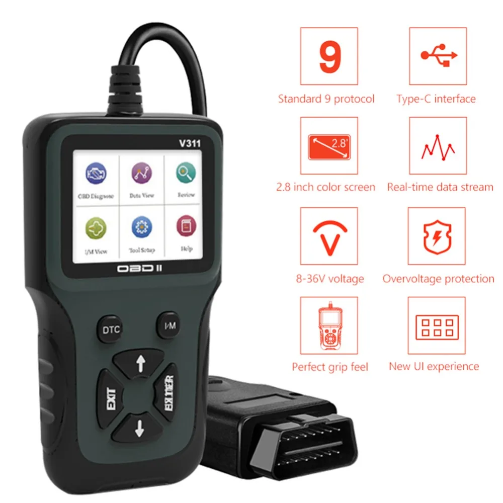 NEWEST OBD2 Fault Diagnostic Scanner V311 Code Reader For Car Engine Automotive Diagnostic Tool Auto System Car Accessories