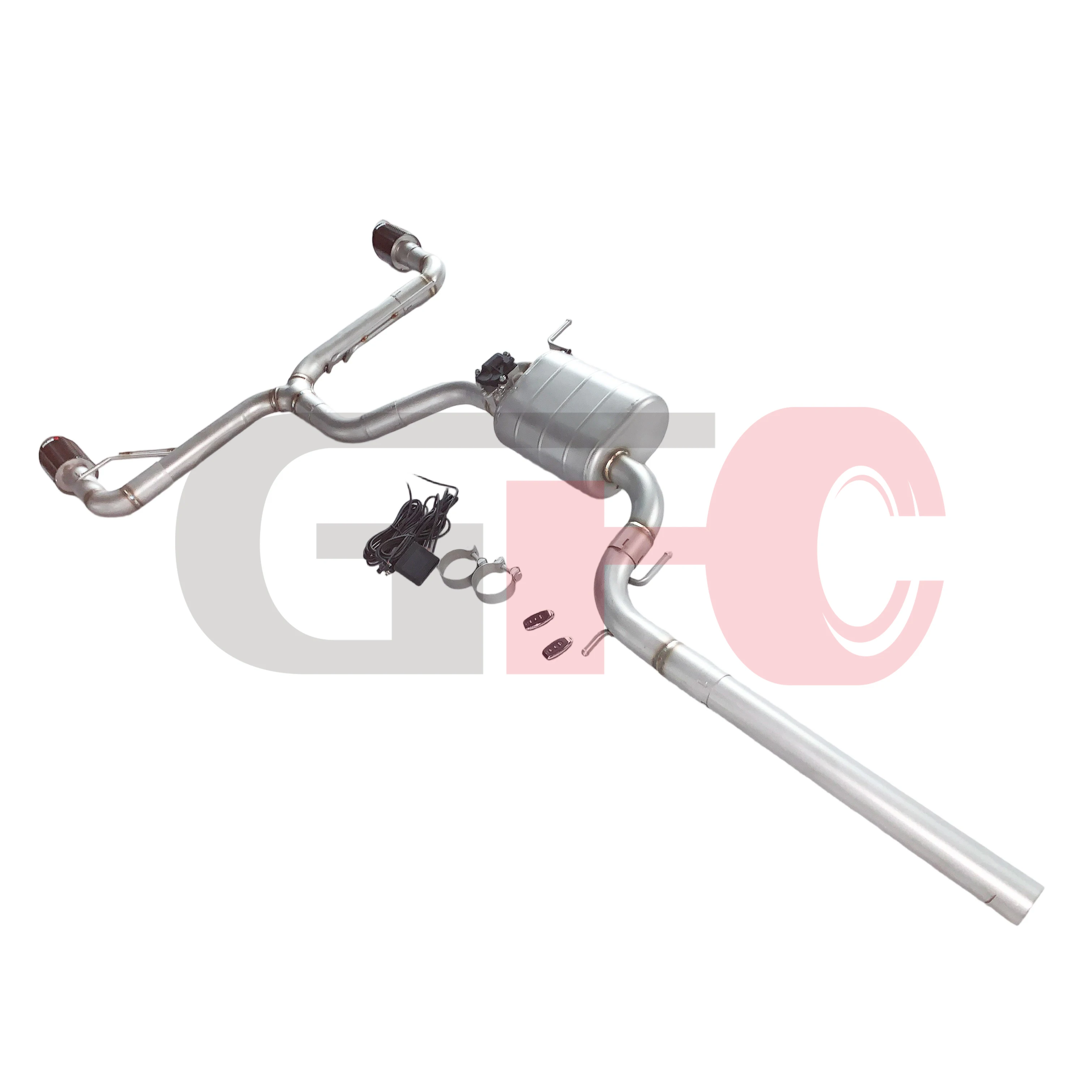 

Suitable for Golf6 GTI 2.0T Catback 304 stainless steel exhaust system valve muffler dual outlet tips