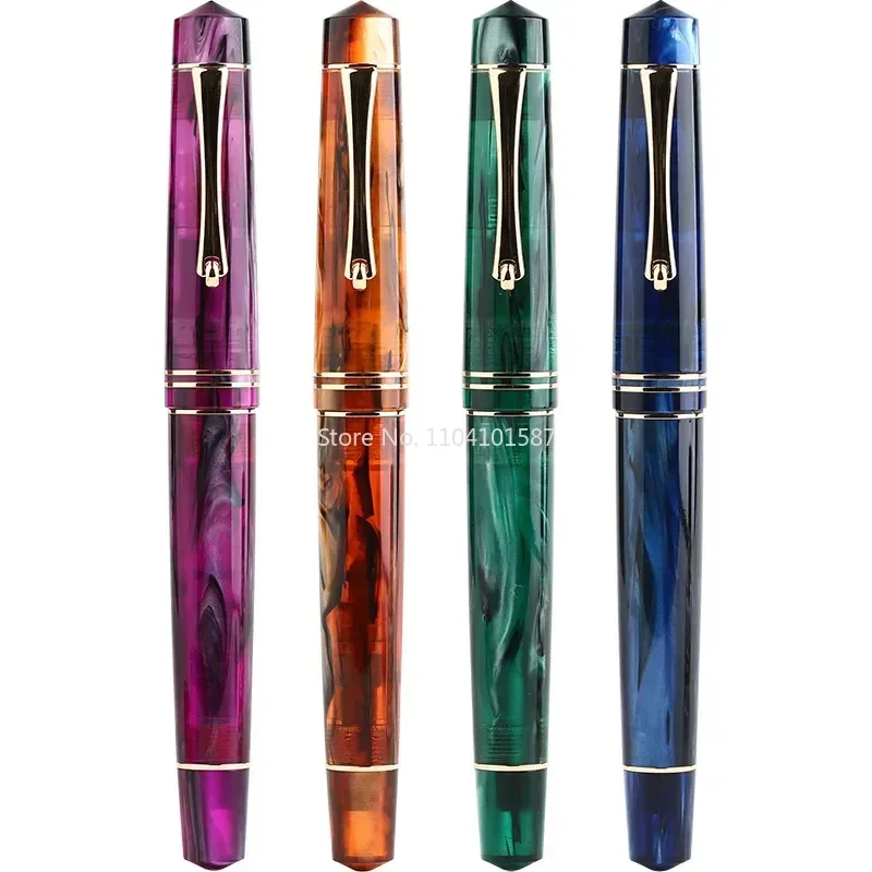 New Majohn m800 Fountain Pen Resin ink pens with Golden Clip 0.5mm F Nib business Office School Writing supplies Stationery Gift
