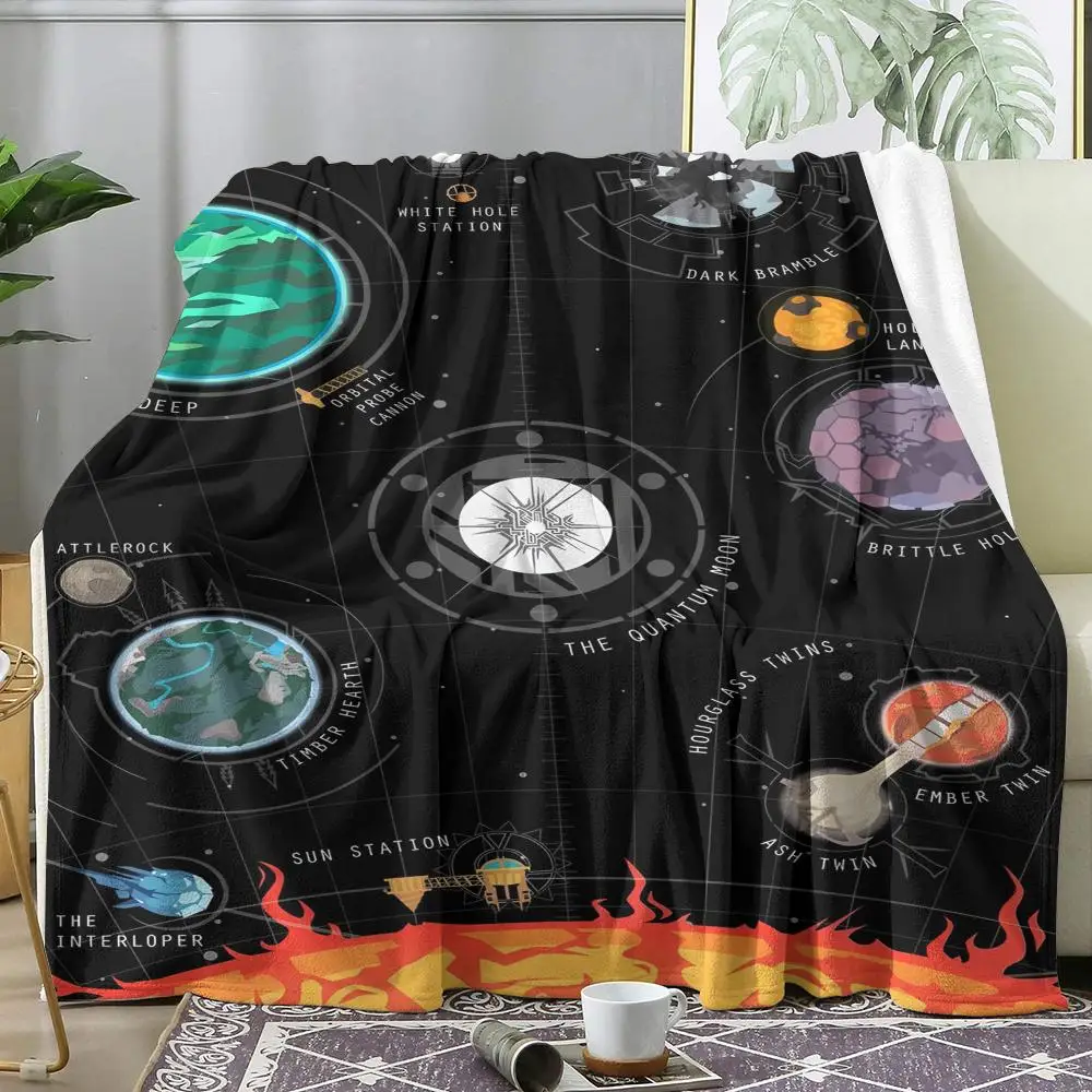 Anime Outer Wilds Movie Game Throw Blanket Soft Flannel Throw Lightweight Summer Home Nap Breathable for Sofa Bed Cozy Travel