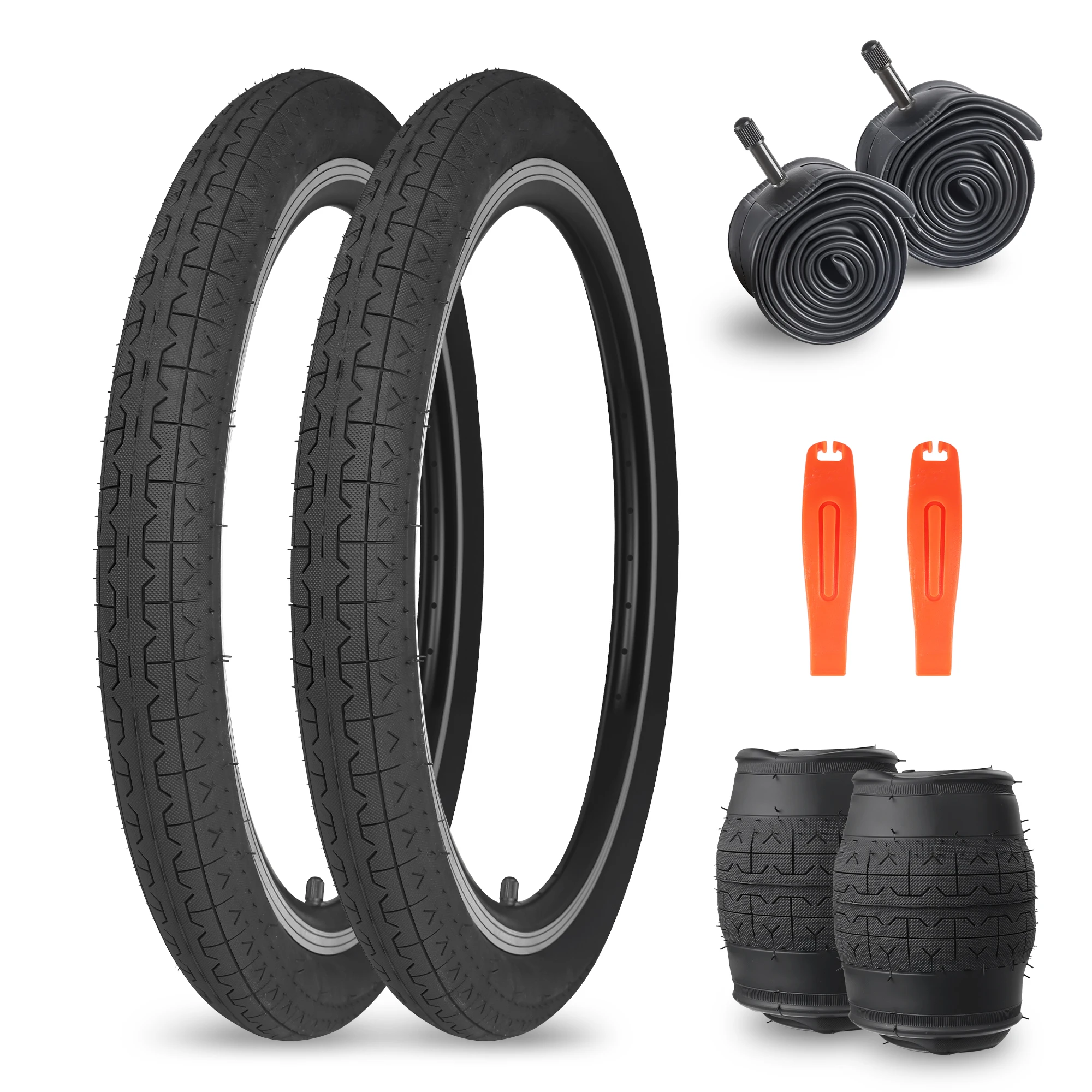 ZUKKA 20x1.95 Bike Tire Set with Inner Tubes & Levers, 50-406 ETRTO, Anti-Slip for Kids BMX Mountain Bike