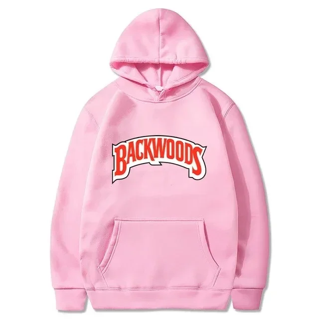 Backwood Hoodie Men's Fashion Letter Graphic Printed Sweatshirt Plus Size Women's Harajuku Streetwear Hooded Pullover Sportswear