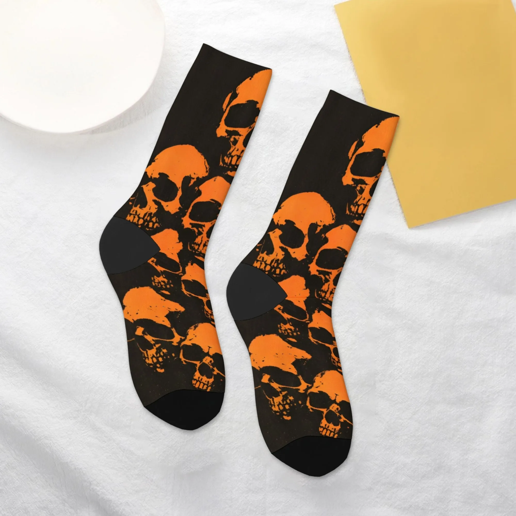 Calzini da equipaggio con motivo teschio horror gotico Streetwear unisex antiscivolo traspiranti morbidi per abbigliamento sportivo da skate regalo pazzo per feste
