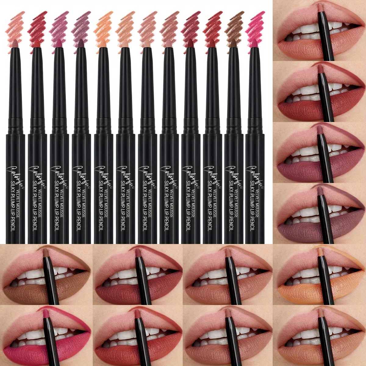 Lips Velvet Matte Lip Liner Pencil Waterproof Lasting Plump Lipstick Natural Lips Pencil Contour Line Makeup Lipliner Pen Gifts