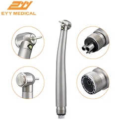 EYY Dental LED High Speed Handpiece 3 Water Spray Push Button 2/4 Hole Stainless Steel Dentistry Tips Air Turbine Rotation Pens