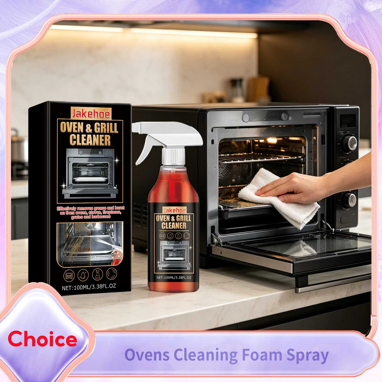 Ovens Cleaning Foam Spray Quick Clean Inner Wall Dirt Grill Oil Stain Remove Food Residues Eliminate Odor Kitchen Appliance Care