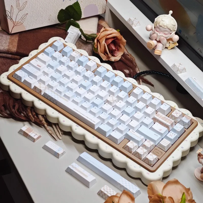 

Cocoa Blue Theme Keycaps Set Customized PBT Sublimation Cherry/FOA Profile Keyboard Cap for Mechanical Keyboard Accessories