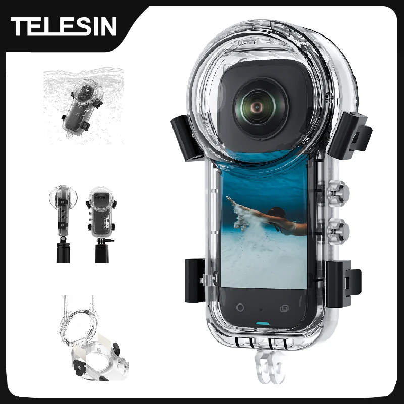 

TELESIN Waterproof Case For Insta360 X4 Underwater 50M Diving Housing Cover With Dive Filter For Insta360 Accessories