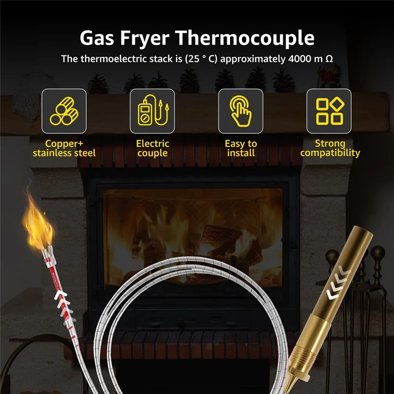 35 "Thermopile สร้าง 750 Millivolt Thermopile เครื่องกําเนิดไฟฟ้าชุดหม้อทอดแก๊ส Cluster Thermocouple Fryer Parts-AT64
