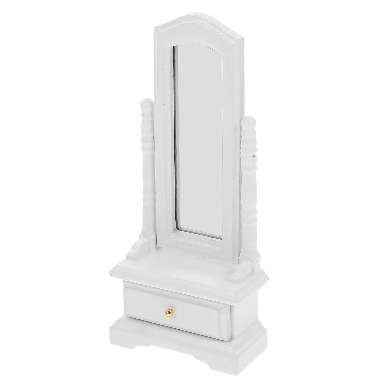 

Miniature Dressing Mirror Wooden Mini House Furniture Decorative Lifelike Detail Compact Bedroom Accessory Dollhouse Miniature