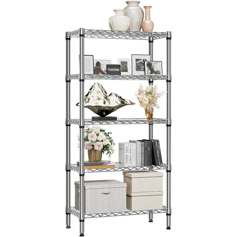 

Shelf Metal Storage Shelves Shelving Wire Rack Heavy Duty Closet Organizers for Garage Kitchen Bathroom Laun