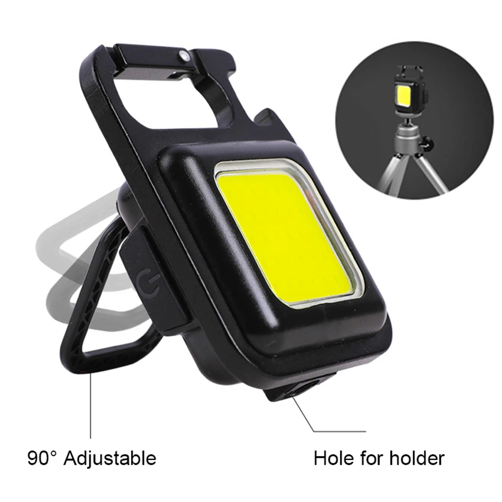 Multi Functional Mini USB Rechargeable Key Chain Light LED Camping Lamp Outdoor Emergency Bottle Opener Flashlight