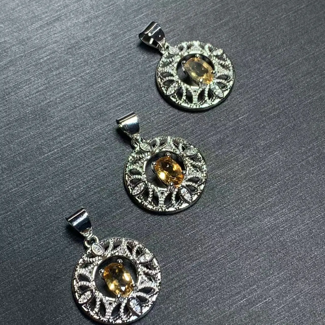 オーバル天然シトリンペンダントネックレス高級ジュエリー手作り石卸売ヒーリングエネルギーギフト幸運ジュエリー