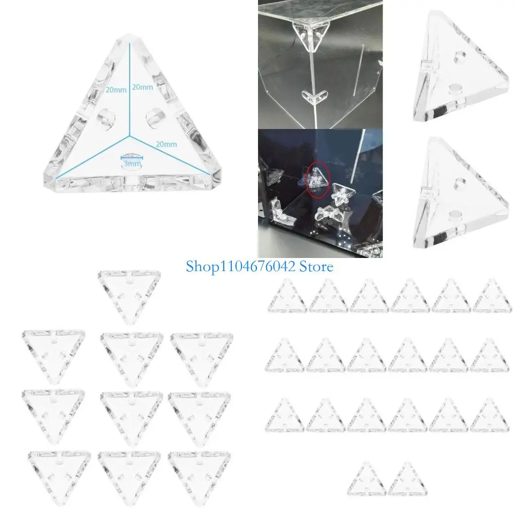 

5asd 10/20 Pack Acrylic Angled Connectors Clear Stand Display Brackets Acrylic Connector Set Suitable for Storage Boxes