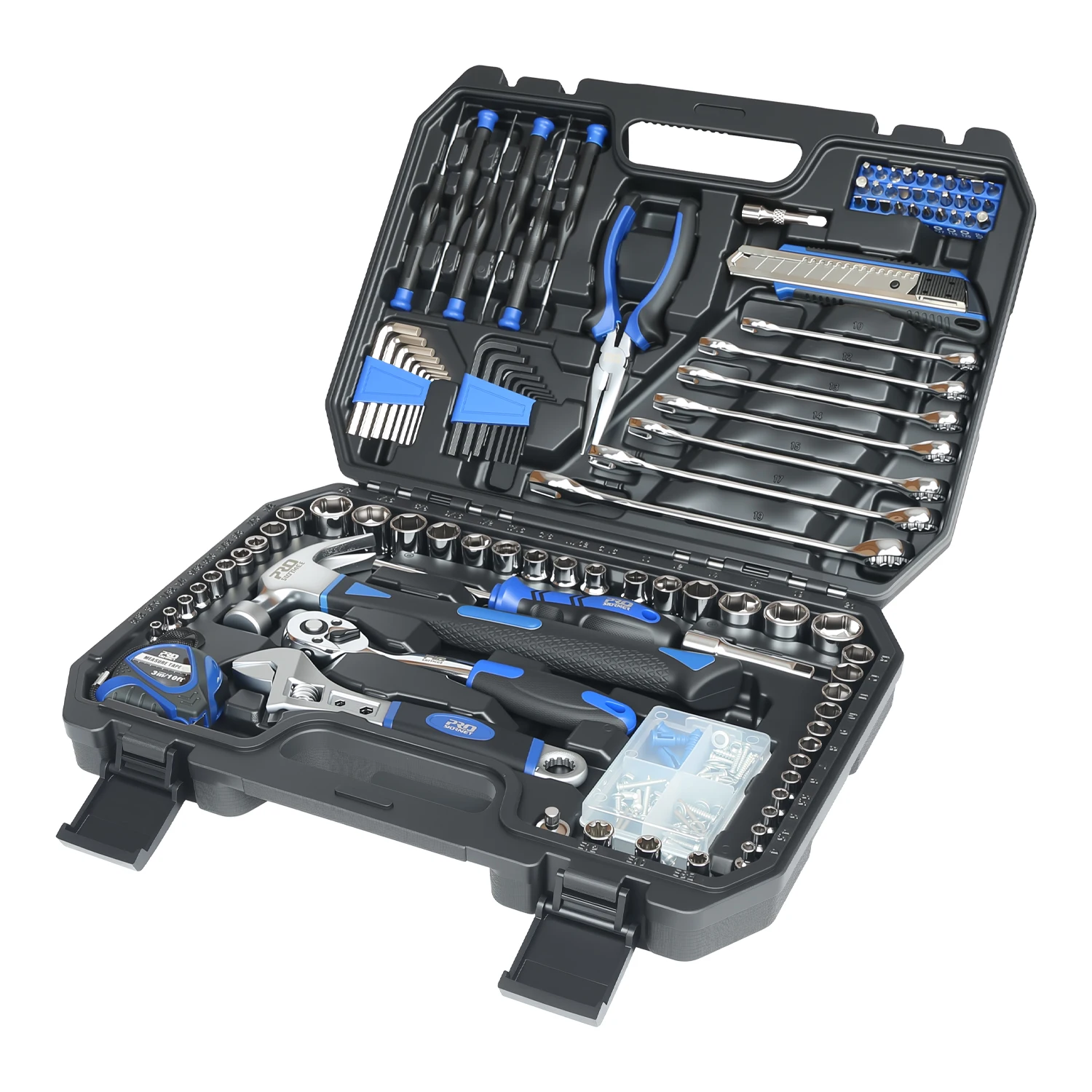 

199 PCS Ratchet Wrench Hand Tools Set Combination Socket Adapter Kit Spanner Set General Household Wrench Set Tool