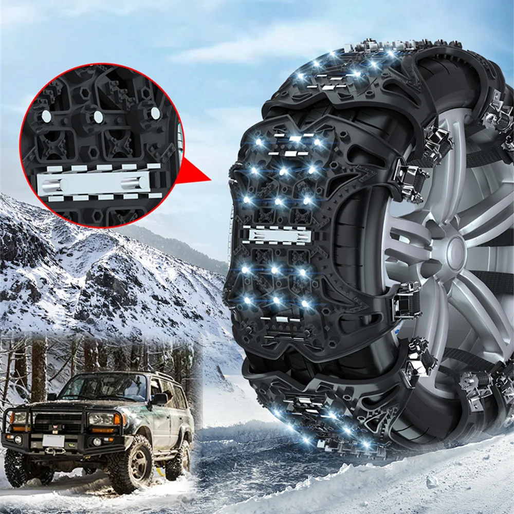 Car Snow Chains Strengthen Cleats Tank Tire Chain Anti-skid Ice Breaking Non-slip Protection Draining Stable Driving Accessories