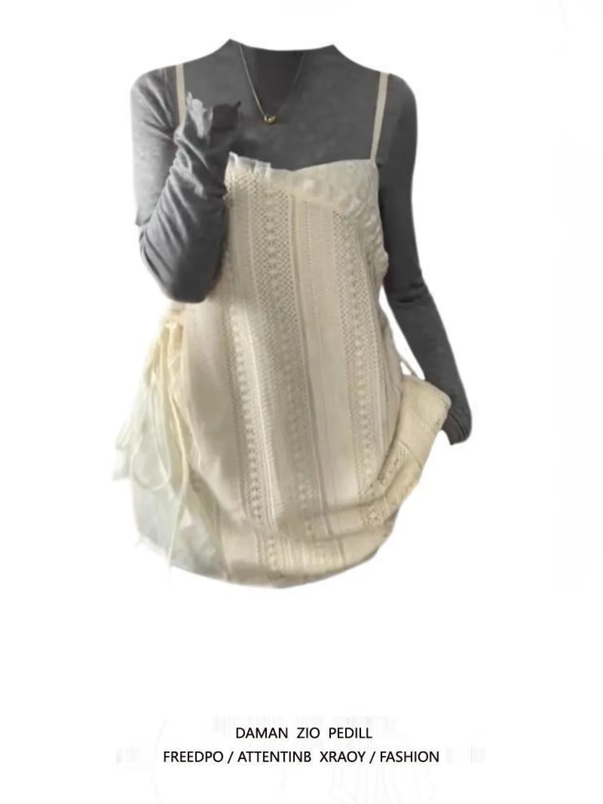 

Комплект из двух предметов: белая юбка-накидка из тюля с эффектом многослойности и короткая юбка для женщин больших размеров, весенняя коллекция