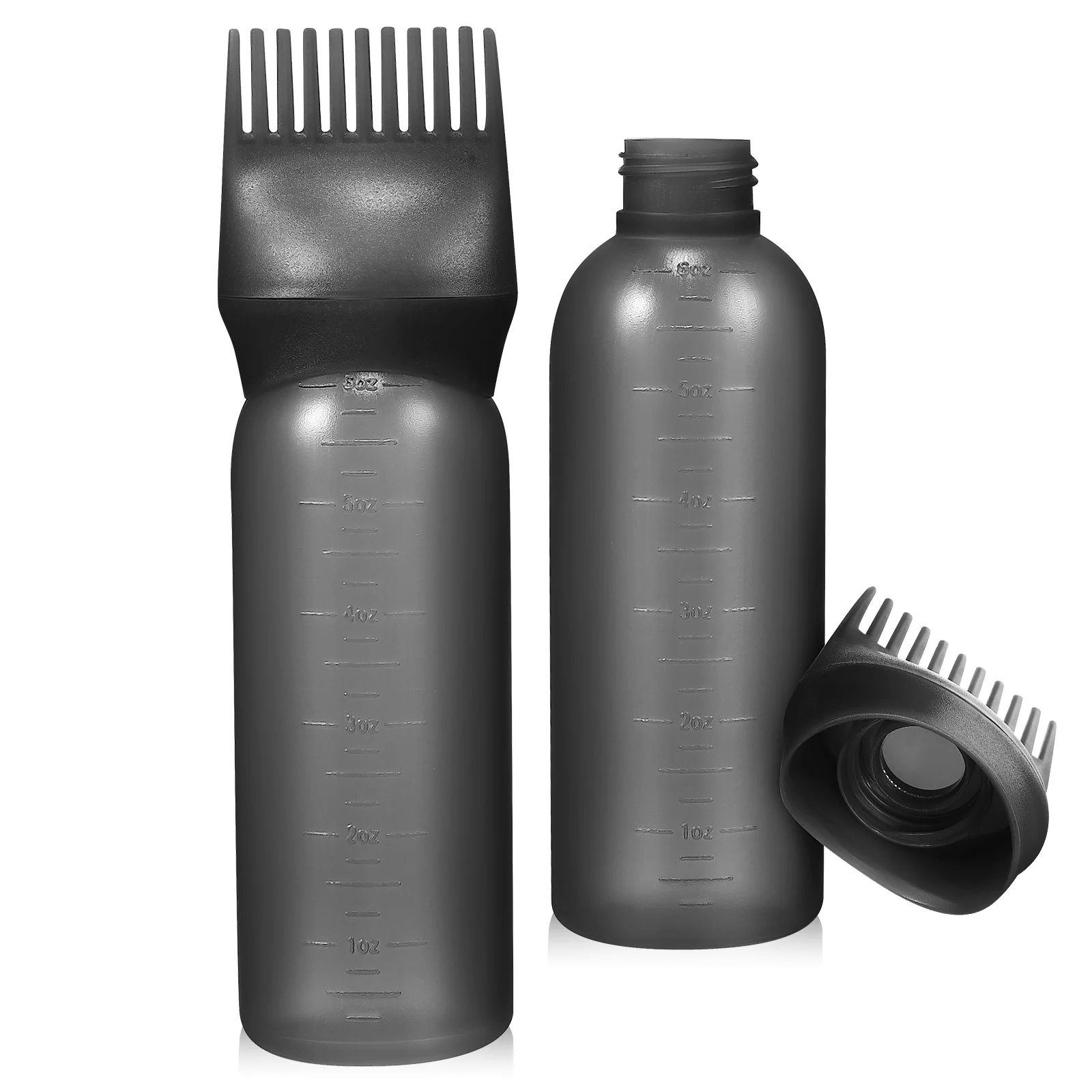 

2 Pcs Bottle Hair Oil Dye Applicator Bottles Black Shampoo Comb Root For Travel