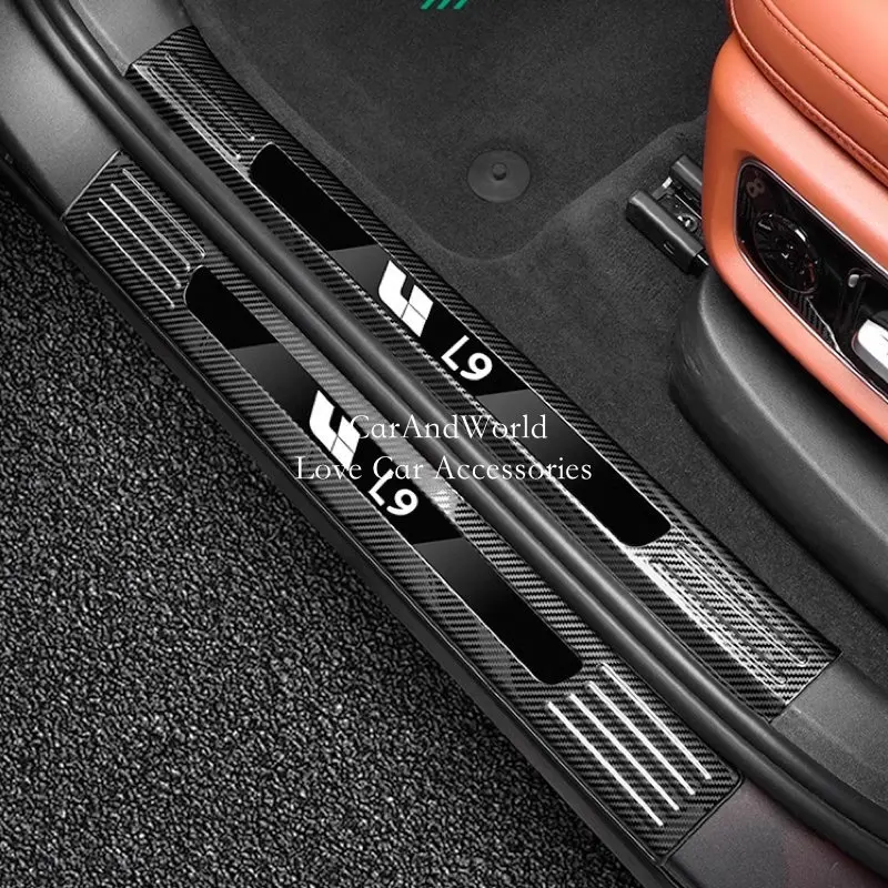 For LEADING IDEAL LiAuto L9 2022-2024 Welcome Pedal Gate Door Sill Scuff Plate Protector Cover Trims Car Moulding Accessories