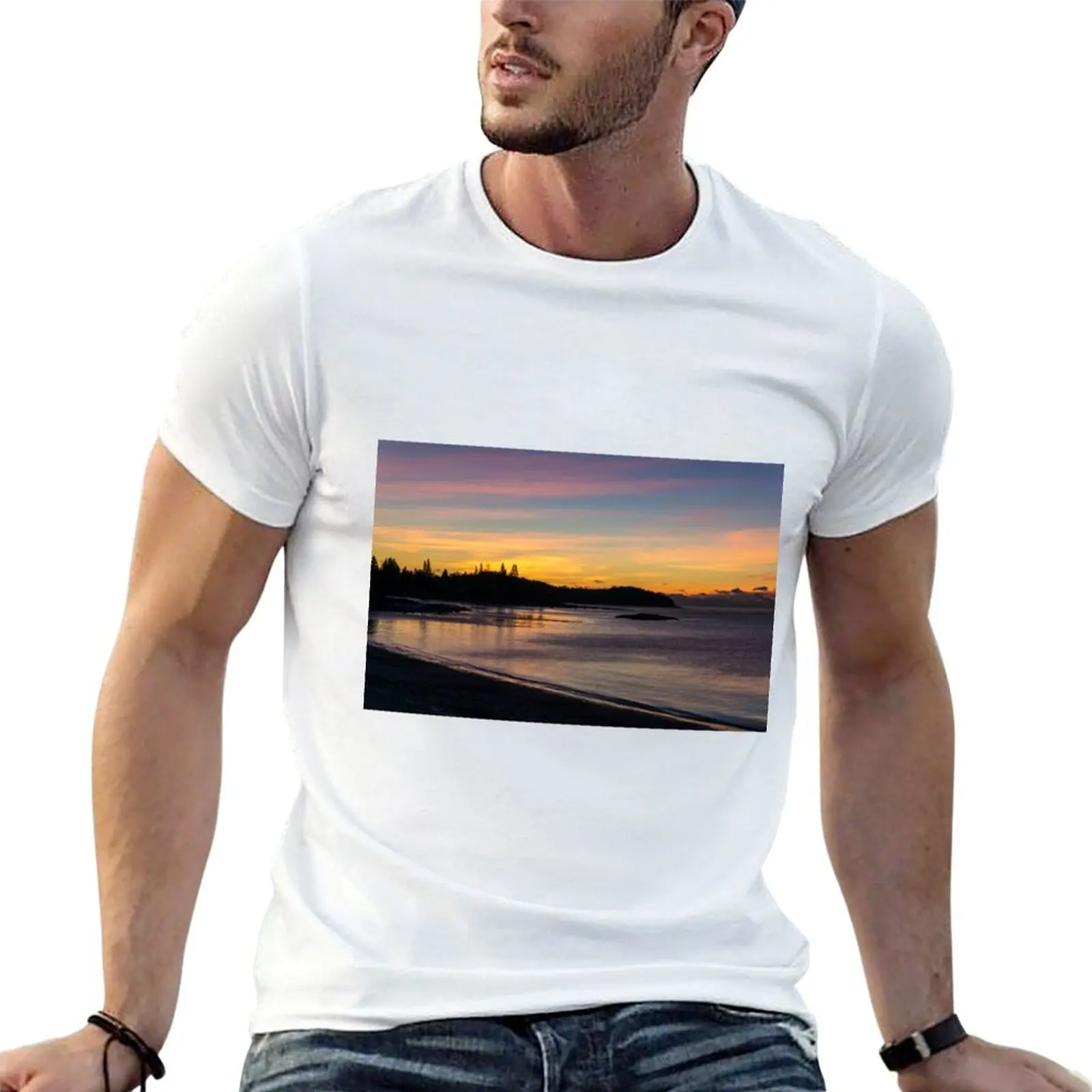 

Roque Bluffs sunrise Maine T-Shirt customs plain fruit of the loom mens t shirts