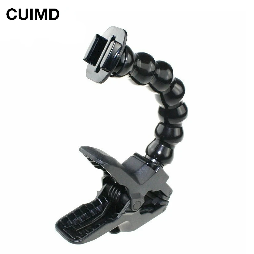 Mandíbulas Flex Clamp Mount Holder, pescoço ajustável, GoPro Hero, Sessão OSMO DJI, SJ4000, SJ7000, Xiaomi Yi 4k, Eken H9, H9R
