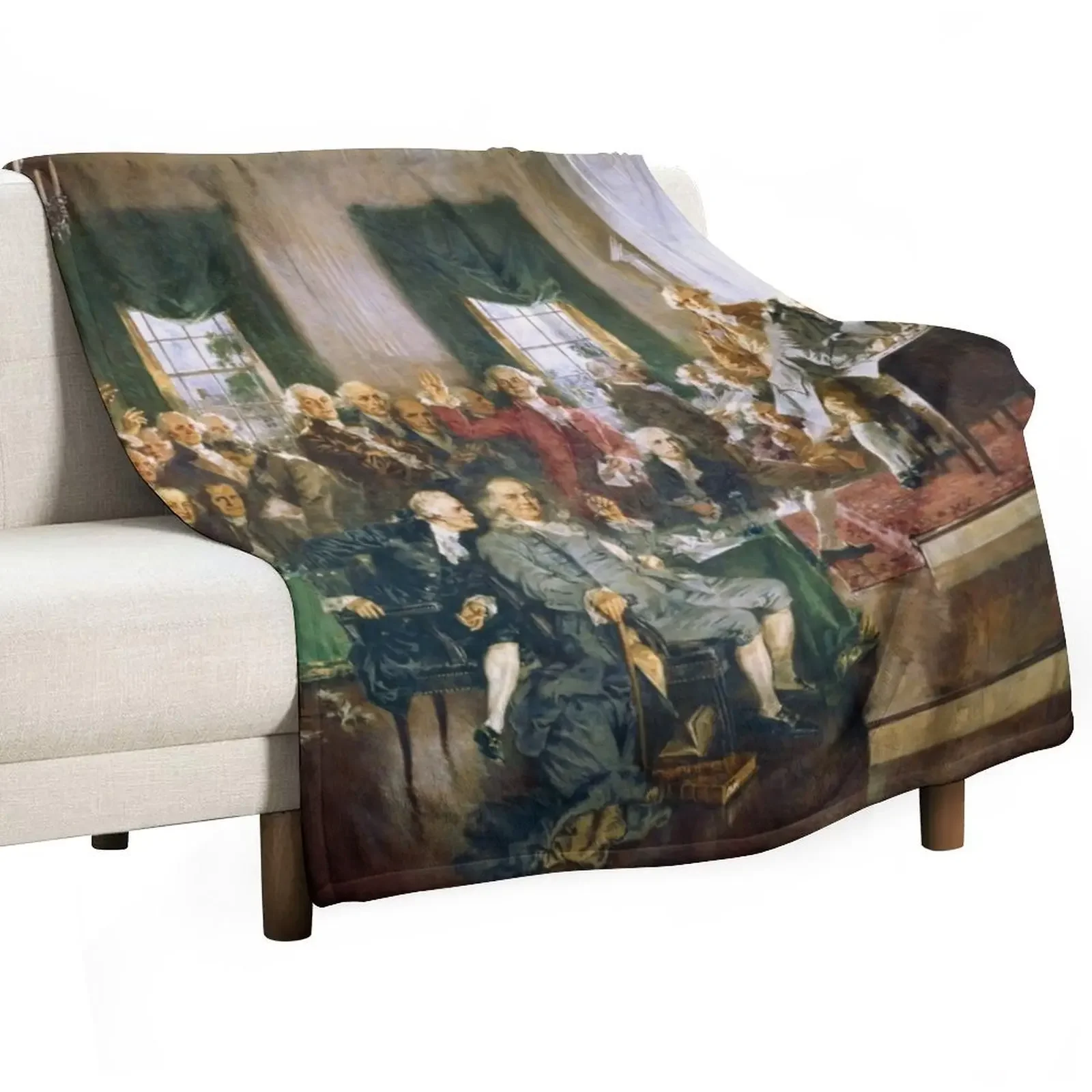 The Signing of the Constitution of the United States - Howard Chandler Christy Throw Blanket manga Blankets