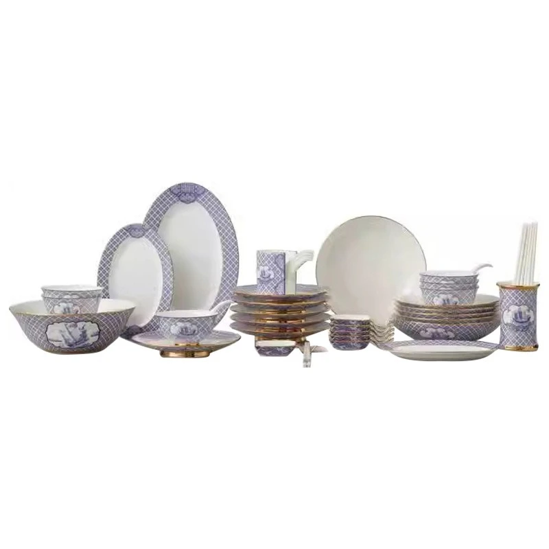 

48 Head Cutlery Set Ceramic Dish Set Luxury Phnom Penh