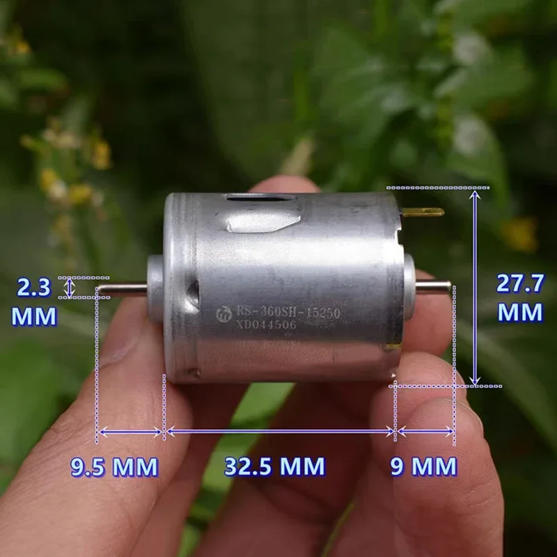 Mabuchi RS-360SH-15250 DC 12V 18V 24V 13800RPM Small 360 Motor  High Speed Dual Shaft Micro 28mm Electric Motor DIY Hobby Model