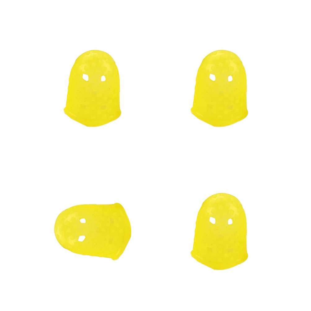 

4 Pcs Prevention Finger Cots Guitar Fingertip Protectors Guard Fit Yellow Office