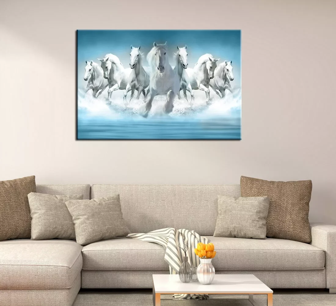 Seven Horses Running Animal Print Art Canvas Poster For Living Room Decoration Home Wall Picture