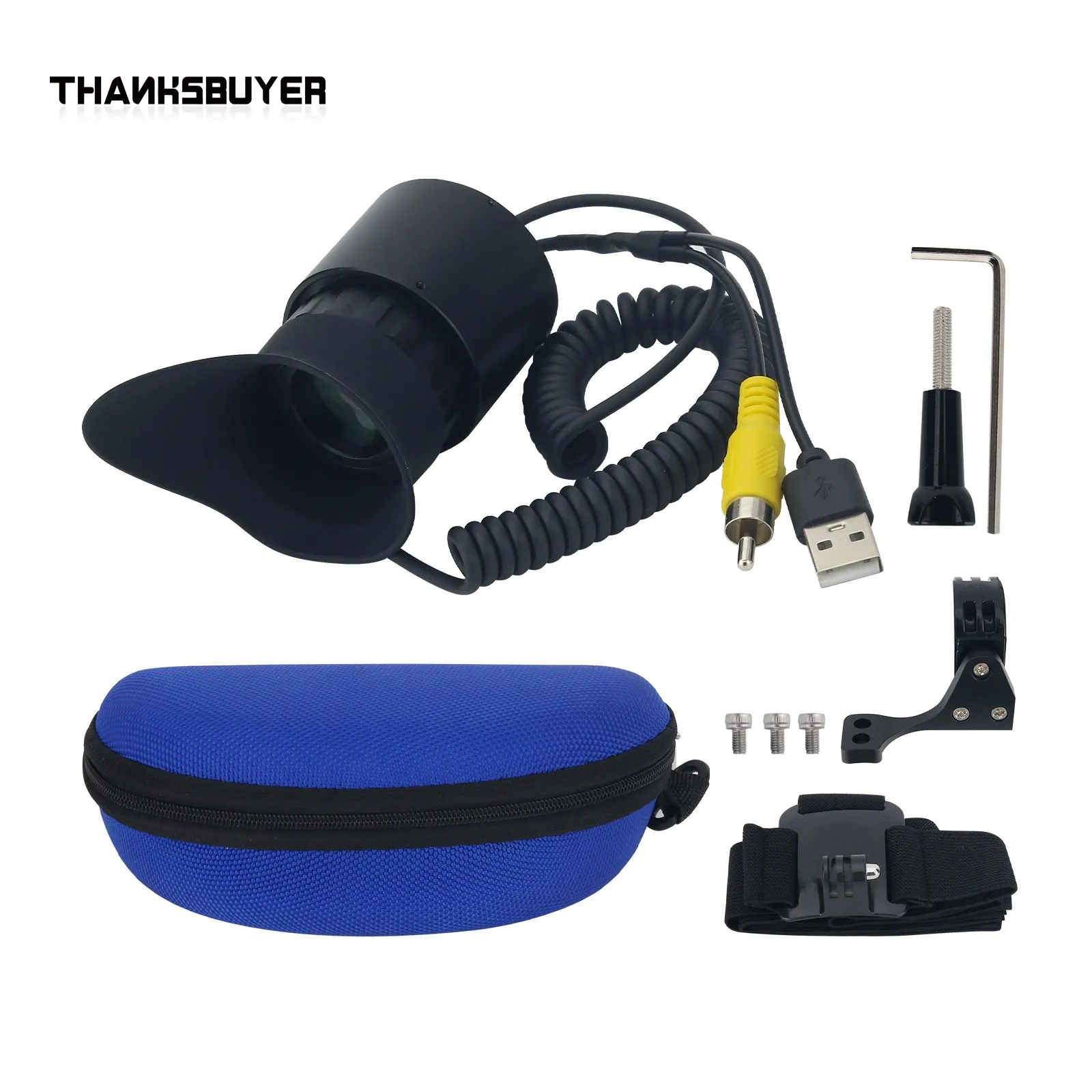 Thanksbuyer NEW Portable Wearable Head Mounted Display HD Display with 38mm Eyepiece for Security Monitors FPV Aircraft