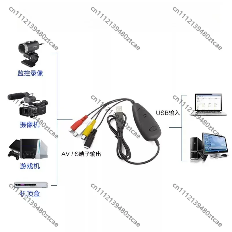 USB Analog AV Video Capture Card For Old VCR Tape Video Transfer Win7 Win8 Win10 PC DIY Accessory