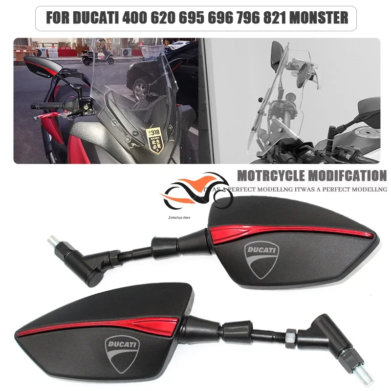 

Motorcycle Rearview Mirror Mirrors Back Side Convex Mirror For Ducati 400 620 695 696 796 821 MONSTER