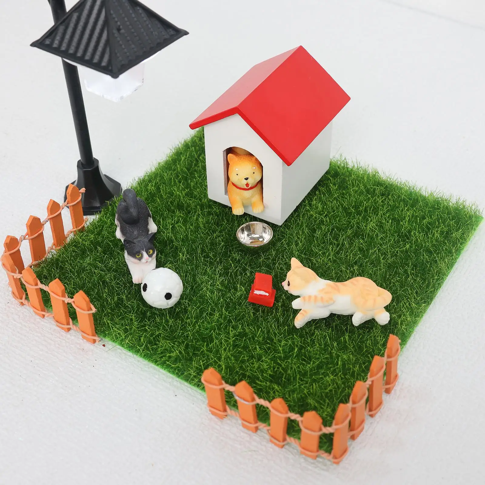 dog house for Children Simulation 1:12 Scale Photo Props DIY Accs Outdoor Animal puppy Set Miniature Dollhouse Accessories