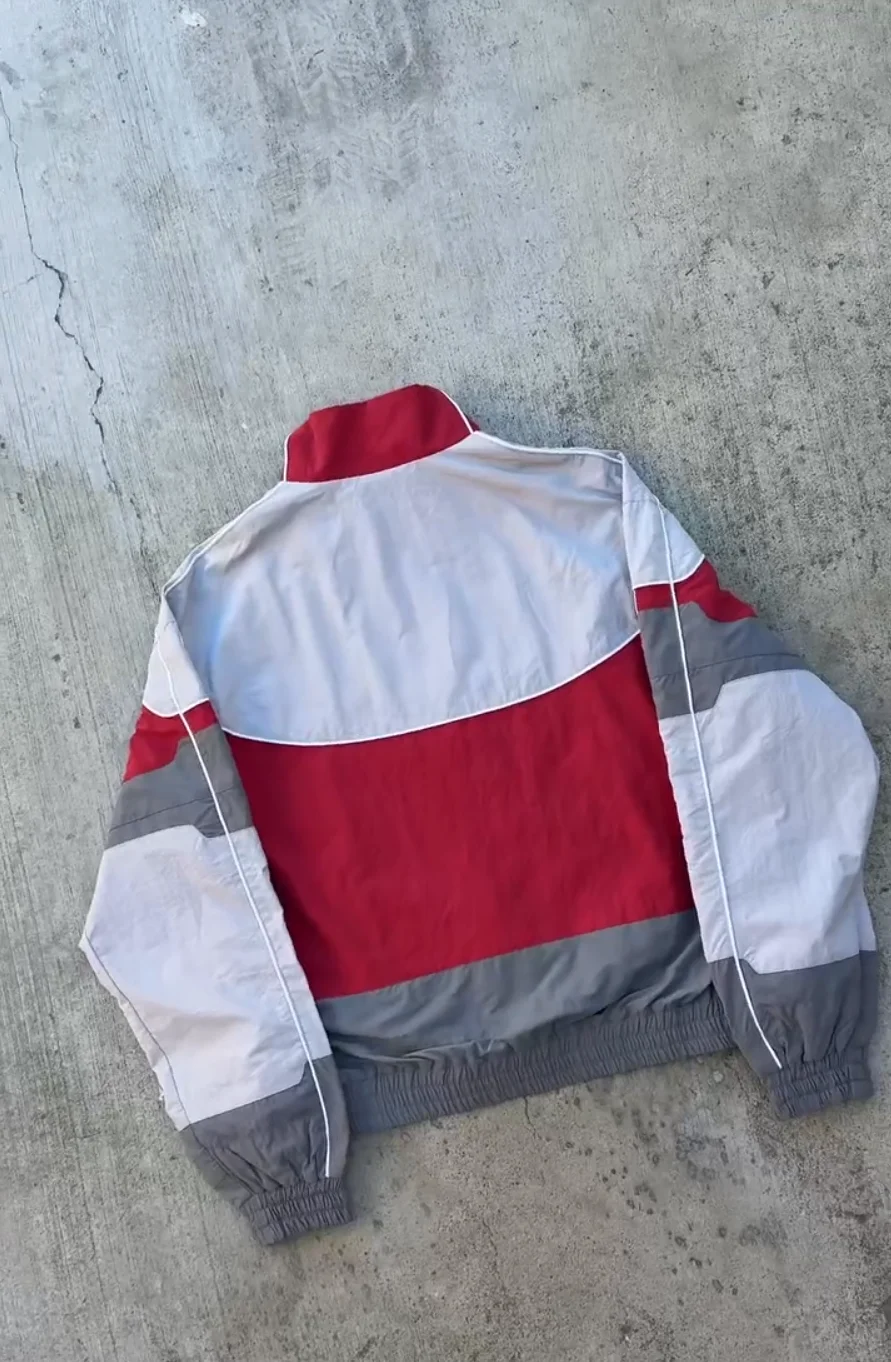 Y2K Loose Red White Spliced Bomber Jacket Oversized Zipper Racing Jacket Men Women Casual Sports Light Jackets Windproof Coat 12 S002294042c00498d992d15bba9d16a50S