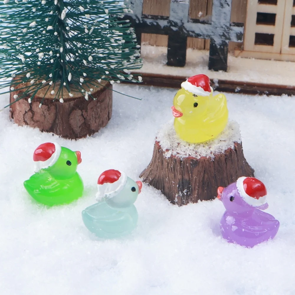 10/60 Stück Leuchtende Weihnachts-Miniatur-Enten mit Weihnachtsmannmützen, Aquarium-Deko, DIY-Bastelset für Weihnachtsfeiern und Partys – Detail 14