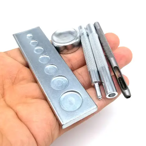 Hand Punch Tools for 10/12.5/15mm #633 655 831 201 Press Popper Snap Button Stud Fastener Leather Jacket Bag Clothes Repair DIY