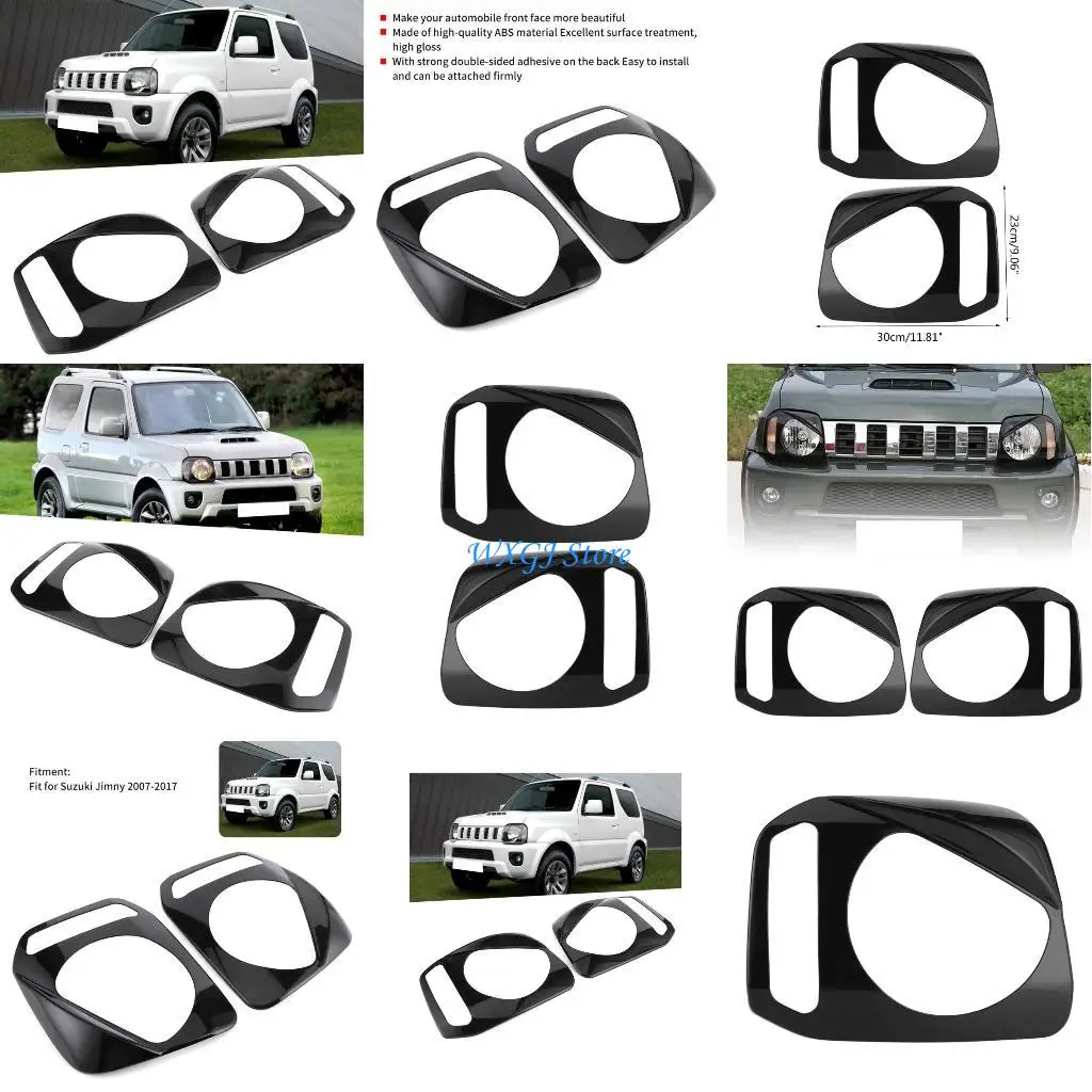 

37JE переднего светового покрытия Фары Фары Крышка ABS TRIM 1 Пара для Jimny 2007-2017
