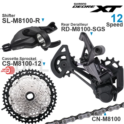 SHIMANO DEORE XT M8100 grupo de 12 velocidades desviador trasero RD-M8100 palanca de cambios SL-M8100 casete CS-M8100 10-51T CN-M8100 Original
