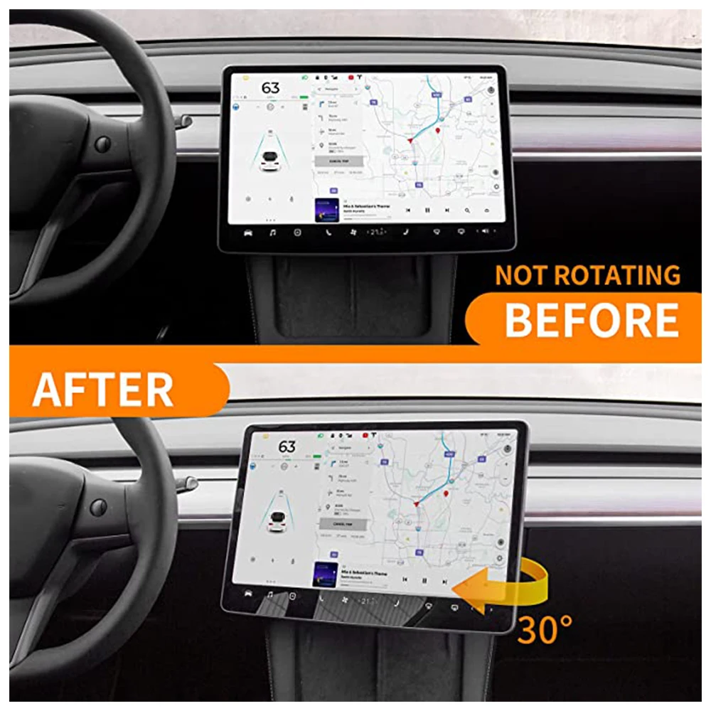 Screen Rotating Holder Center Console Navigation Screen 30 Degree Swivel Mount Original Silver Bracket for Tesla Model 3 Model Y