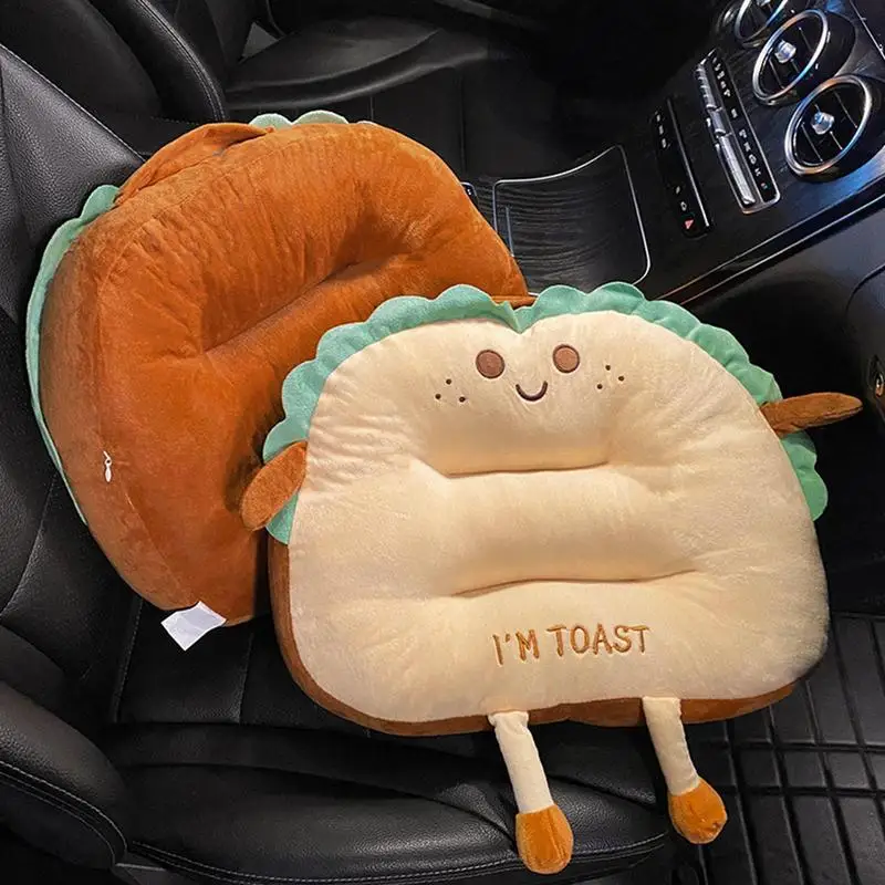 Toast Bread Pillow Cushion Plush Comfy Sofa Seat Throw Pillow Throw Seat Cushions Seat Mat Cartoon Chair Pillow Padding For Dorm