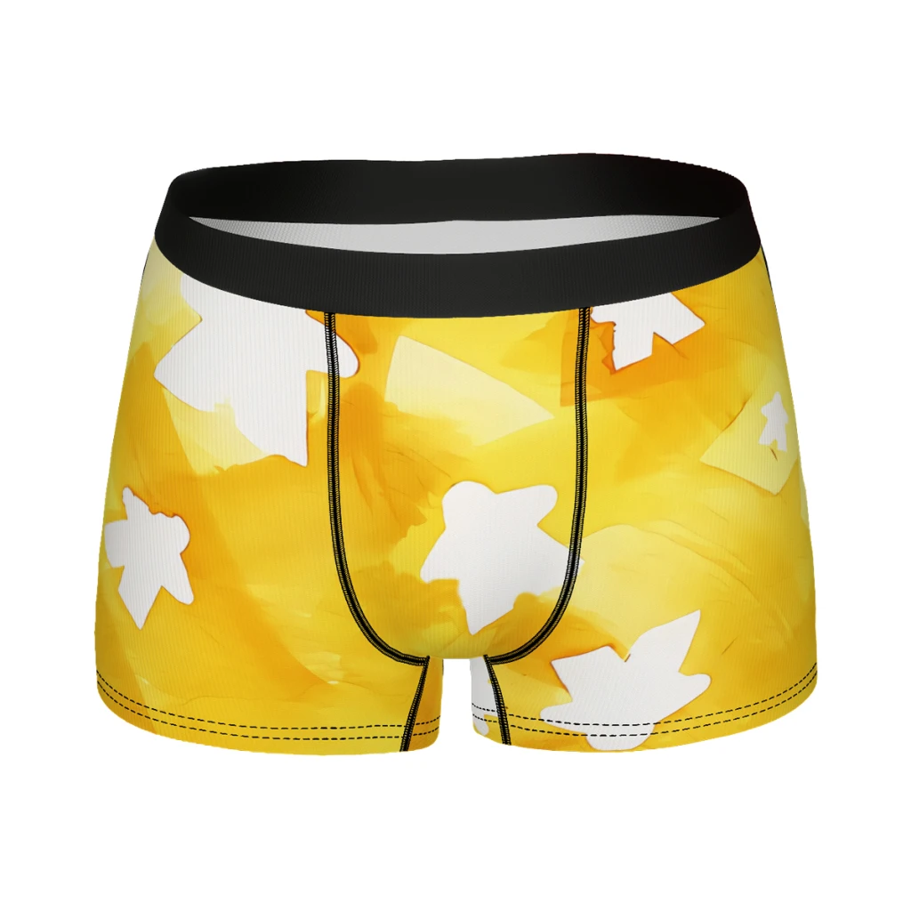 Yellow Tabletop Board Game Fan Meeple Underpants Cotton Panties Men's Underwear Print Shorts Boxer Briefs