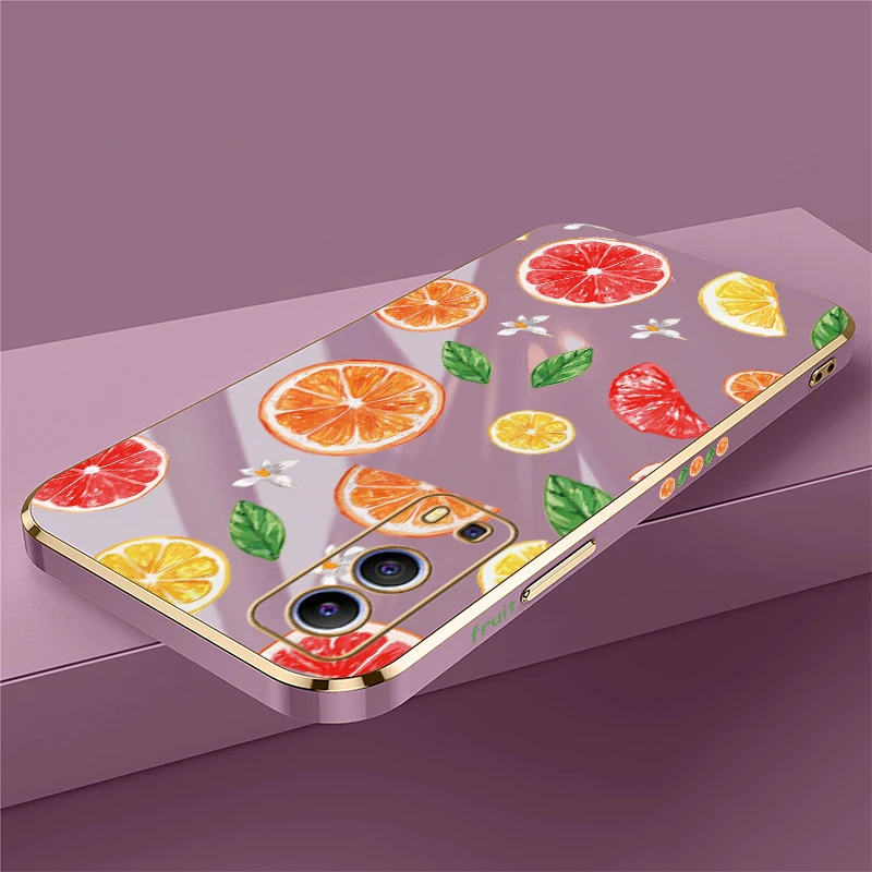 الليمون الكرز زهرة البرتقال طباعة جراب هاتف ل Vivo IQOO U5X Z7 Z9 Z9X U1X Neo Z3 تصفيح سيليكون للصدمات لينة غطاء من البولي يوريثان #6