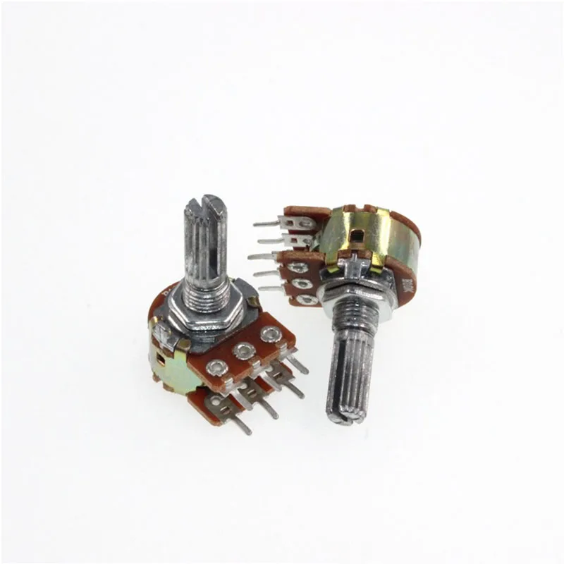 5PCS/LOT WH148 Type Dual potentiometer With Switch 6PIN B1K 2K 5K 10K 20K 50K 100K 250K 500K 1M H=15MM 20MM Potentiometer