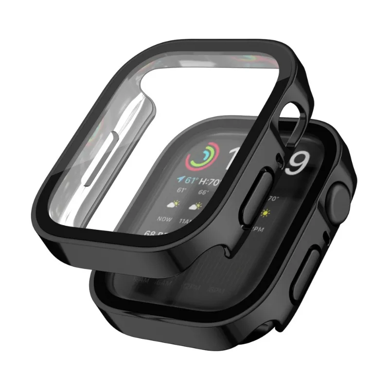 Wodoodporna obudowa zegarka szkło hartowane do Apple Watch Serie 8 7 pokrywa 40mm 44mm 41mm 45mm ochraniacz krawędź IWatch 6 SE 5 4
