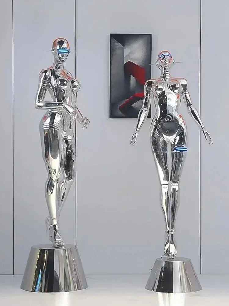 Future sense electroplating large ornament mechanical Ji sculpture floor decoration