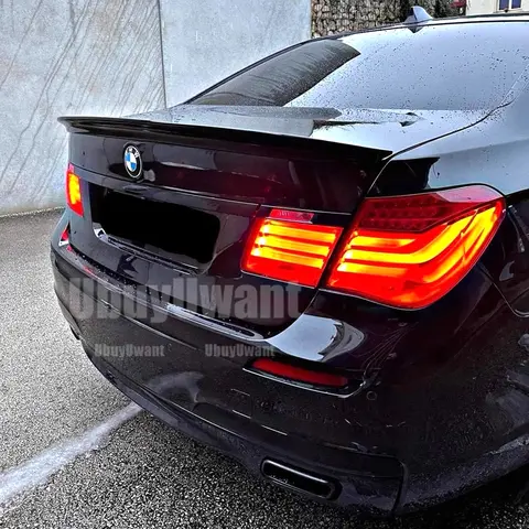 2008-2014 BMW 7 시리즈 F01 F02 740i 750i 블랙 리얼 카본 뒷 트렁크 리드 카 윙 덕테일 립 스포일러 액세서리